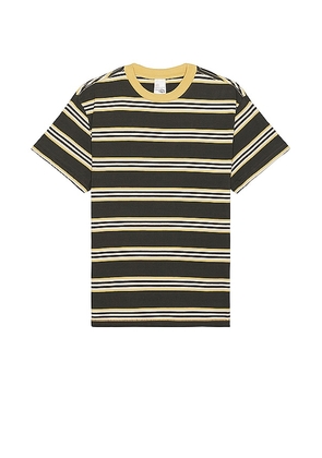 Nudie Jeans Leif Mud Stripe T-Shirt in Brown. Size S, XL.