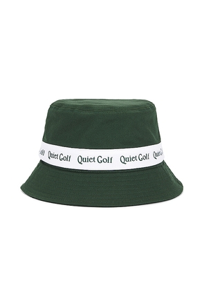 Quiet Golf Wordmark Bucket Hat in Green.