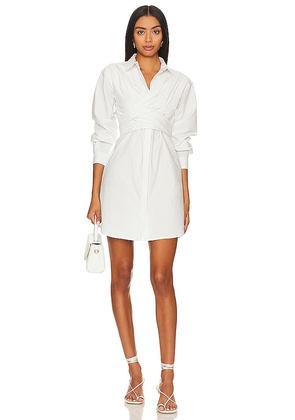 SOVERE Dixie Wrap Shirt Dress in White. Size S.