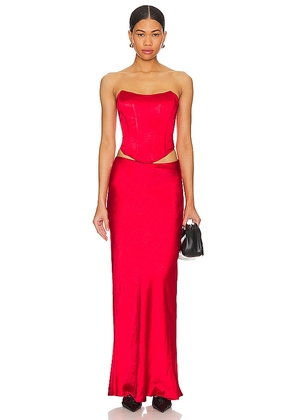 superdown Calla Skirt Set in Red. Size M, XL.