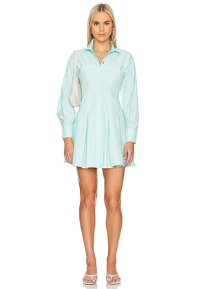 SOVERE Override Shirt Dress in Teal. Size L, S, XL, XS.
