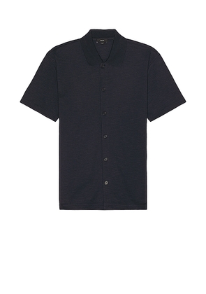 Vince Variegated Jacquard Shirt in Navy. Size M, S, XL/1X.