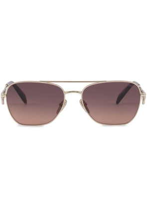 Prada Eyewear triangle-logo pilot-frame sunglasses - Gold