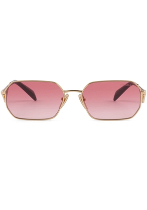 Prada Eyewear triangle-logo rectangle-frame sunglasses - Pink