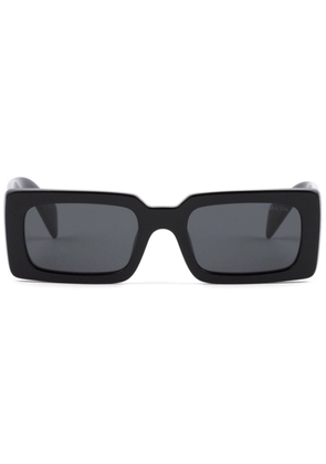 Prada Eyewear logo-plaque rectangle-frame sunglasses - Black