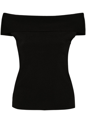 Fabiana Filippi off-shoulder fine-knit top - Black