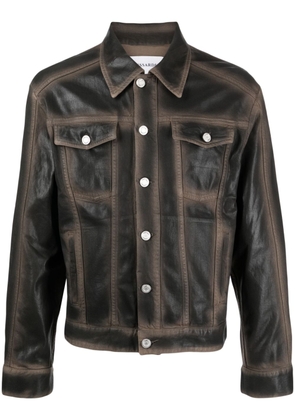 Trussardi coated denim jacket - Brown