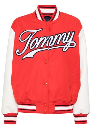 Tommy Jeans logo-patch twill jacket - Red