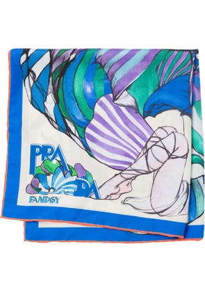 Prada Fantasy 55 silk foulard - Blue