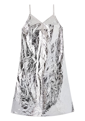 Jil Sander foil-printed nappa-leather dress - Silver