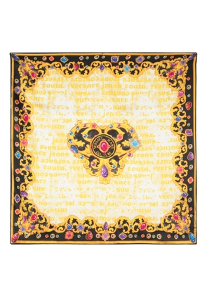 Versace Jeans Couture Barocco-print silk scarf - Yellow