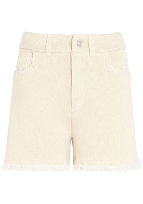 Barrie frayed-detail knitted shorts - Neutrals