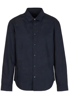 Armani Exchange printed long-sleeve shirt - Blue