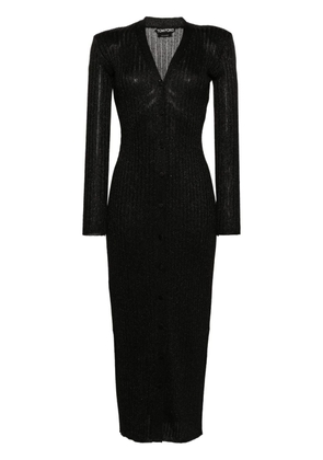 TOM FORD metallic-threading knitted maxi dress - Black