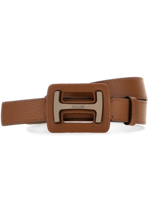Hogan H-plaque calfskin belt - Brown
