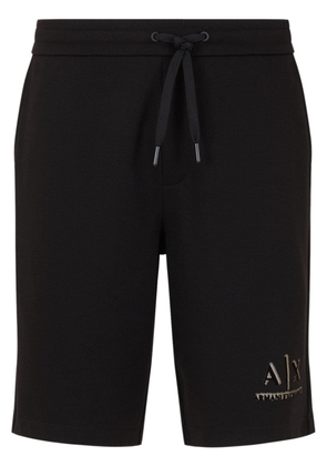 Armani Exchange logo-print track shorts - Black