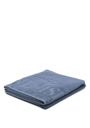 Stone Island logo-embroidered cotton towel - Blue