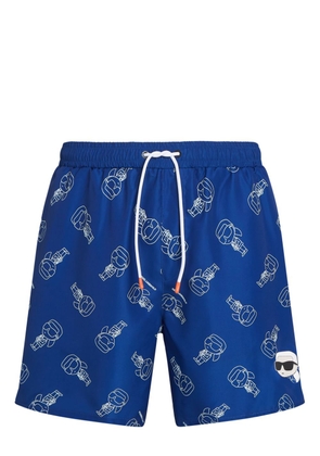 Karl Lagerfeld Ikonik logo-print swim shorts - Blue