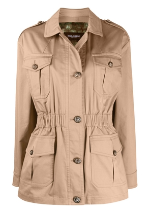 Dolce & Gabbana pocket-detail button-up jacket - Neutrals