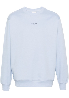 Drôle De Monsieur text-print cotton sweatshirt - Blue