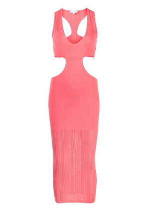 Fleur Du Mal cut-out pointelle-knit fitted dress - Pink