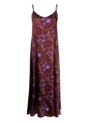 Forte Forte floral-print silk dress - Brown