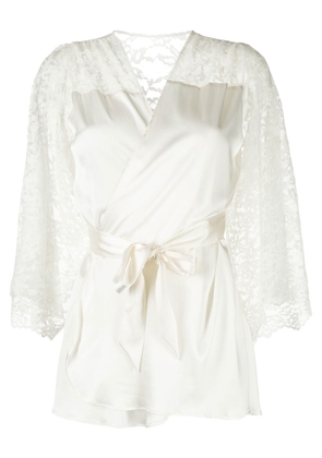 Fleur Du Mal Venus lace-detail robe - White