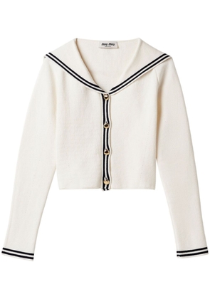 Miu Miu sailor knit cardigan - White