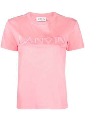 Lanvin logo-embroidered cotton T-shirt - Pink