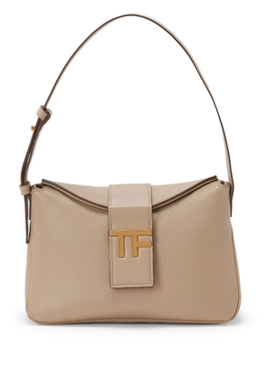 TOM FORD TF logo-plaque leather bag - Neutrals