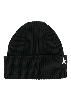 Golden Goose logo-embroidered ribbed-knit beanie - Black