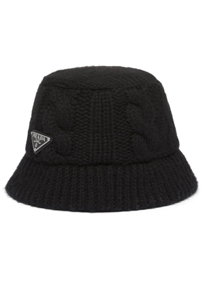 Prada triangle-logo wool bucket hat - Black