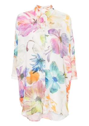 120% Lino floral-print cotton shirt - Neutrals