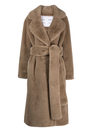 Proenza Schouler White Label faux fur belted coat - Neutrals