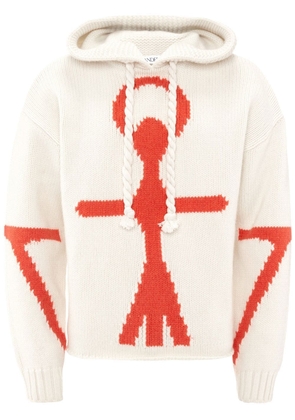 JW Anderson Anchor Logo merino hoodie - White