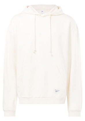 Reebok logo-patch pouch-pocket hoodie - White