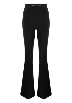 Elisabetta Franchi chain-embellished flared trousers - Black