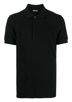 TOM FORD short-sleeve cotton polo shirt - Black