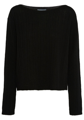 Prada boat-neck cashmere jumper - Black
