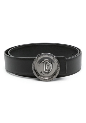 Just Cavalli logo-buckle leather belt - Black