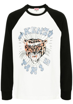 Kenzo Tiger-print raglan T-shirt - White