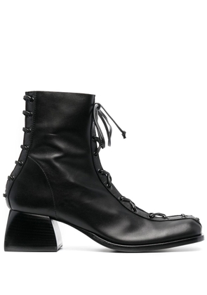 Nodaleto ankle lace-up fastening 55mm boots - Black