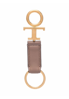 Tod's embossed-logo leather keychain - Neutrals