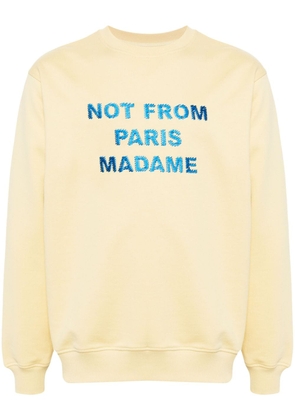Drôle De Monsieur slogan-embroidered sweatshirt - Yellow
