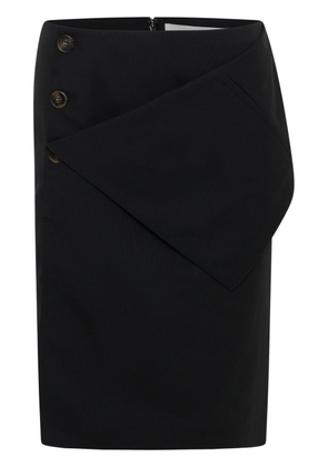 Dion Lee folded low-rise midi skirt - Black
