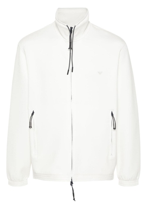 Emporio Armani appliqué-logo zipped sweatshirt - White