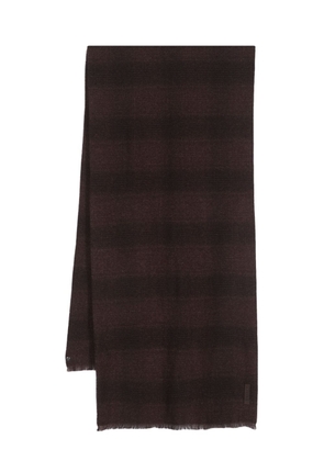 Zegna plaid-check wool-silk scarf - Purple