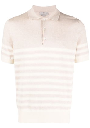 Canali knitted cotton polo shirt - Neutrals