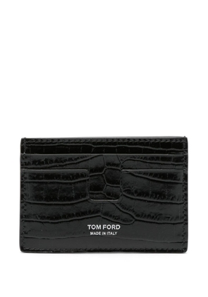 TOM FORD croc-embossed leather cardholder - Black