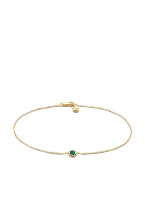 Monica Vinader 14kt yellow gold Siren emerald chain bracelet